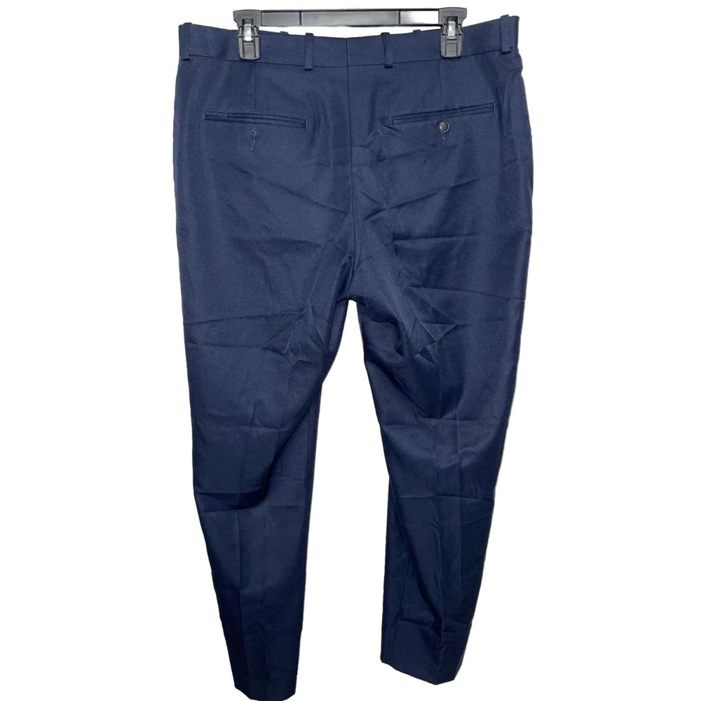 Perry Ellis Portfolio Folio-Flex Pants Mens 34x30 Navy Blue Slacks Trousers